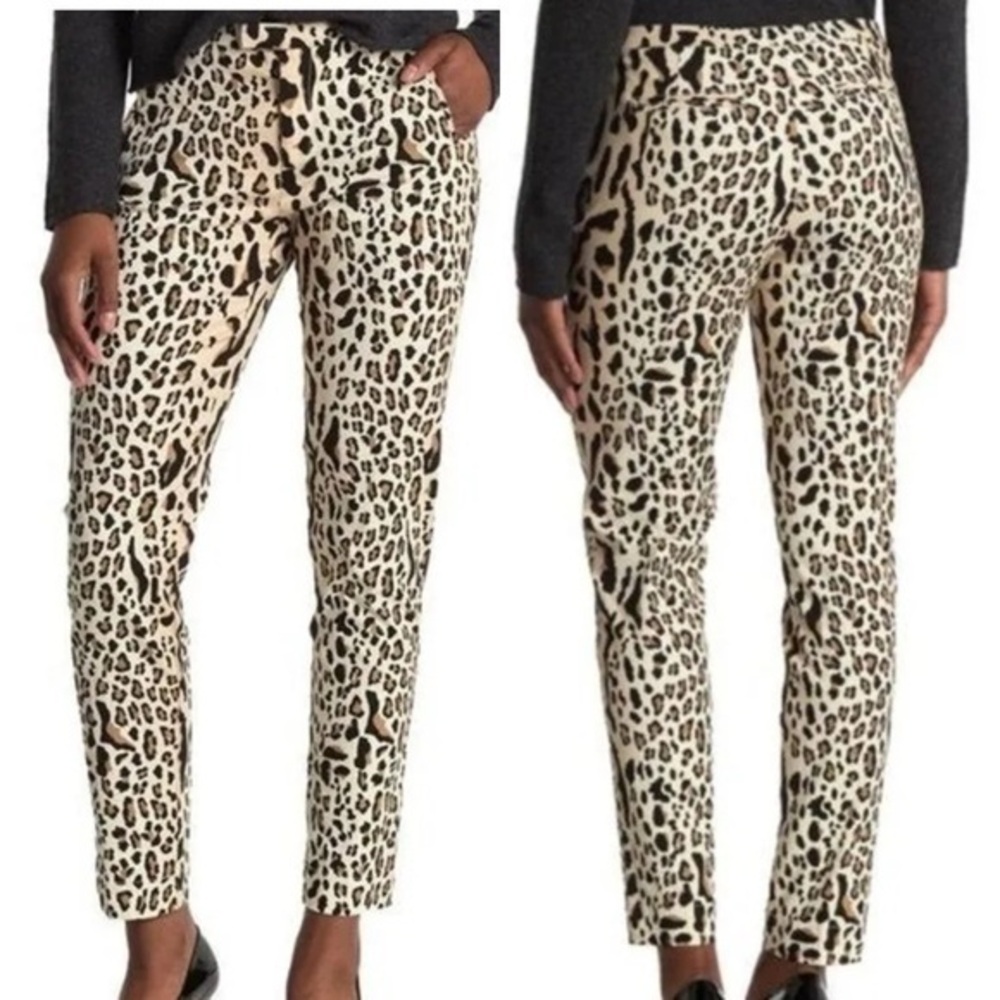 ATM size 6 leopard print zip front ankle pants